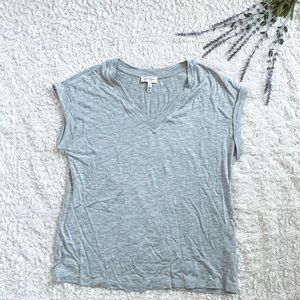 NWOT Jessica Simpson knitted gray super short sleeve soft t shirt blouse